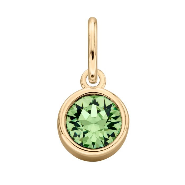 GKO Crystal Birthstone Charm incl Chain Peridot (August)