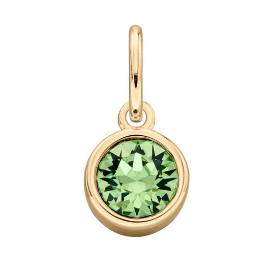 GKO Crystal Birthstone Charm incl Chain Peridot (August)