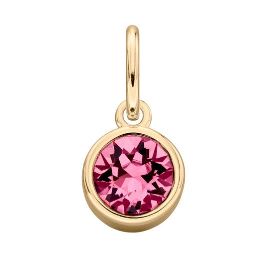 GKO Crystal Birthstone Charm incl Chain Rose (October)