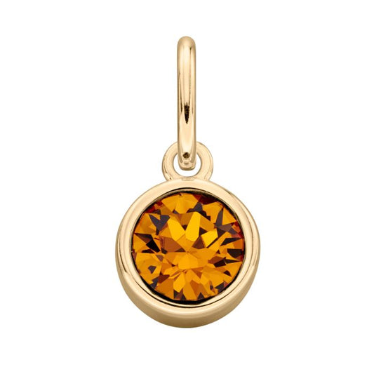 GKO Crystal Birthstone Charm incl Chain Topaz (November)