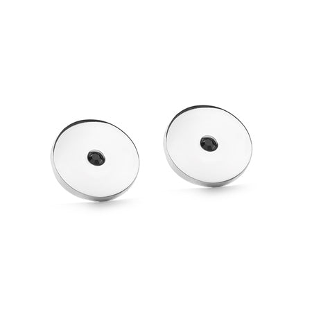 Newbridge Silverware Round Cufflinks Black Stone