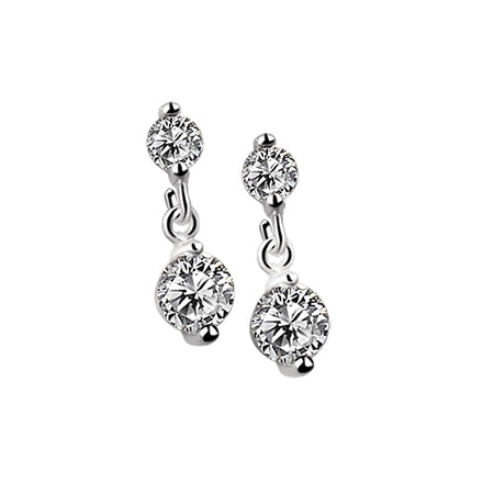 Newbridge Silverware Drop Earrings Clear Stone