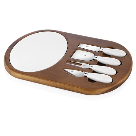 Newbridge Silverware Ceramic and Wood Cheese Board Set