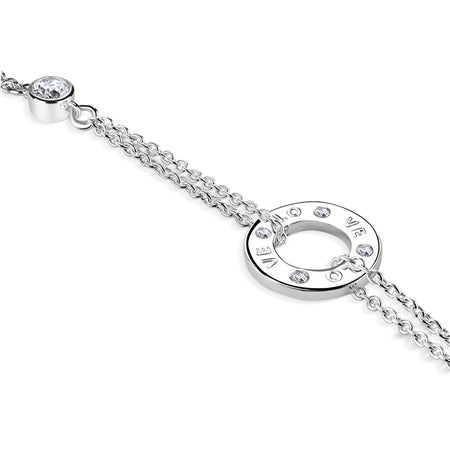 Newbridge Silverware Love Bracelet Clear Stones