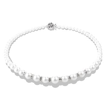 Newbridge Silverware Pearl with Crystal Necklace