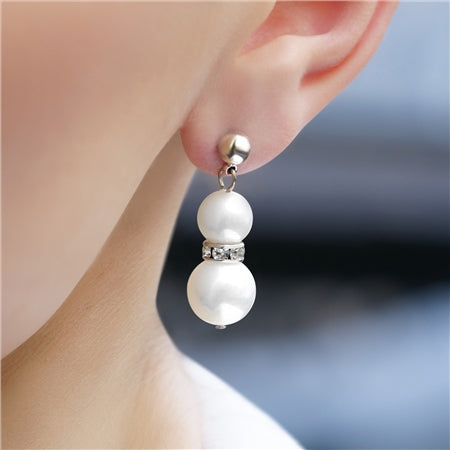 Newbridge Silverware Pearl with Crystal Drop Earrings