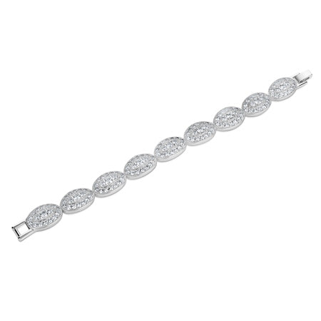 Newbridge Silverware Oval Bracelet with Clear Stones