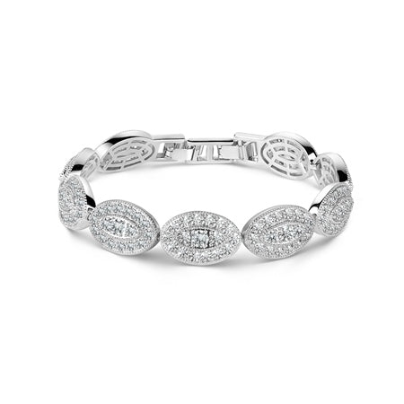 Newbridge Silverware Oval Bracelet with Clear Stones