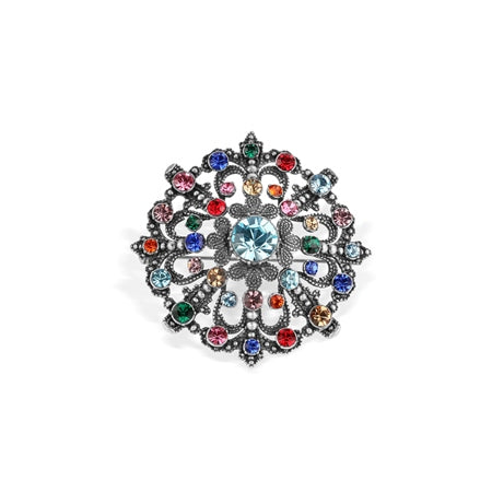 Newbridge Silverware Vintage Brooch with Coloured Stones