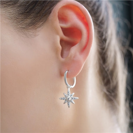 Newbridge Silverware Silver Plated Star Earrings with Clear Stones