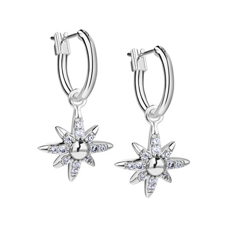 Newbridge Silverware Silver Plated Star Earrings with Clear Stones