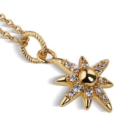 Newbridge Silverware Gold Plated Star Pendant with Clear Stones