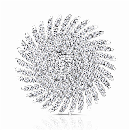 Newbridge Silverware Sunburst Brooch with Clear Stones