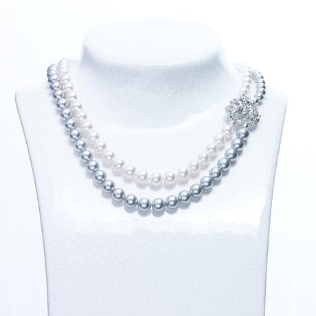 Azure Cliona Grey Wedding Necklace - everly-acbf