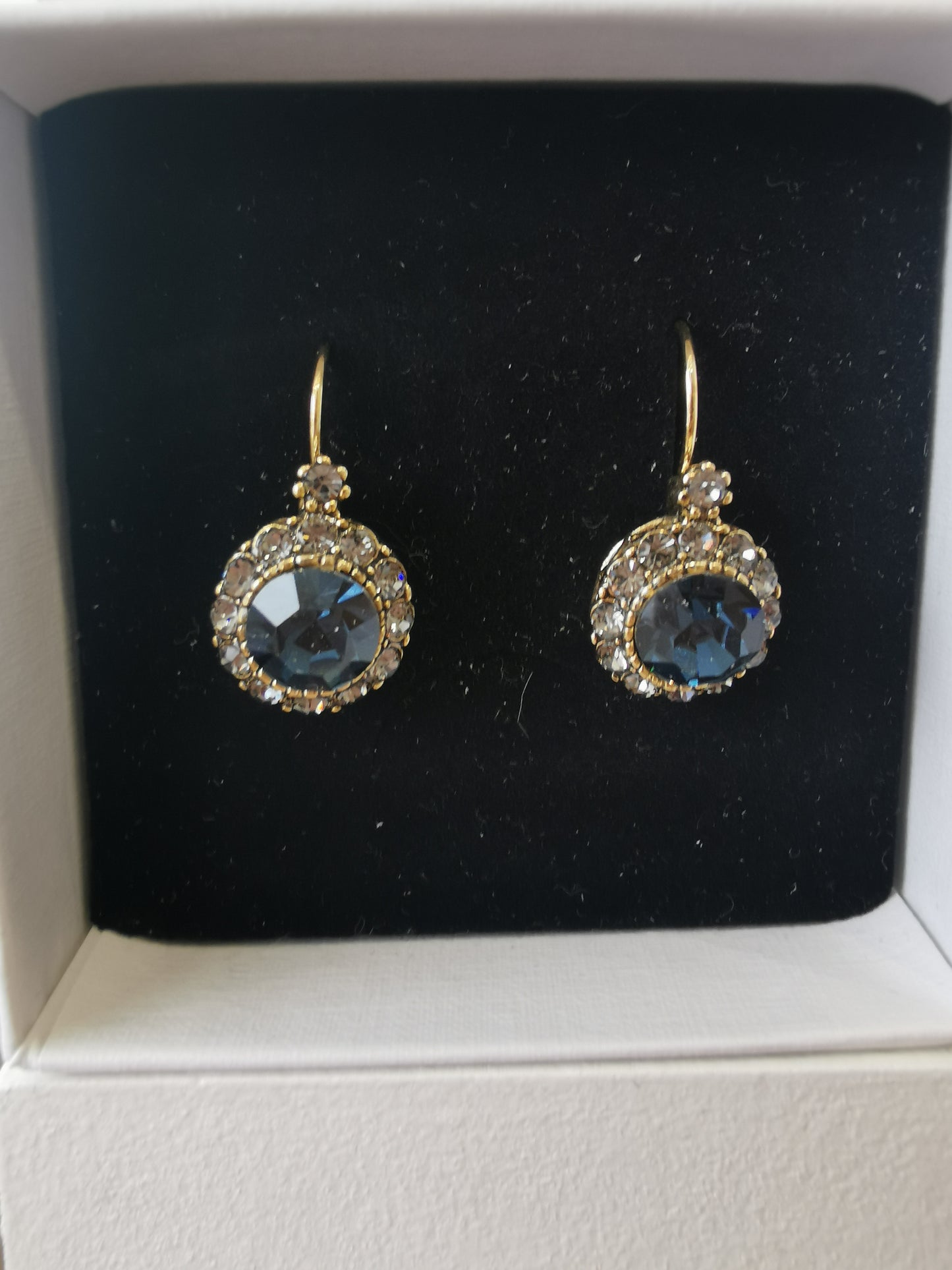 Azure Vintage Lou Lou Sapphire Blue and Grey Bridal Earrings