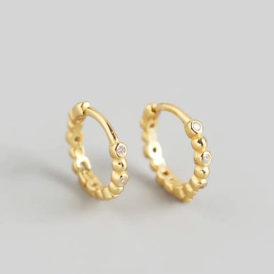 Azure Gold Plated Luna Huggie Earrings