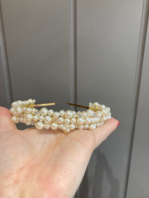 Azure Perles Gold Hairband