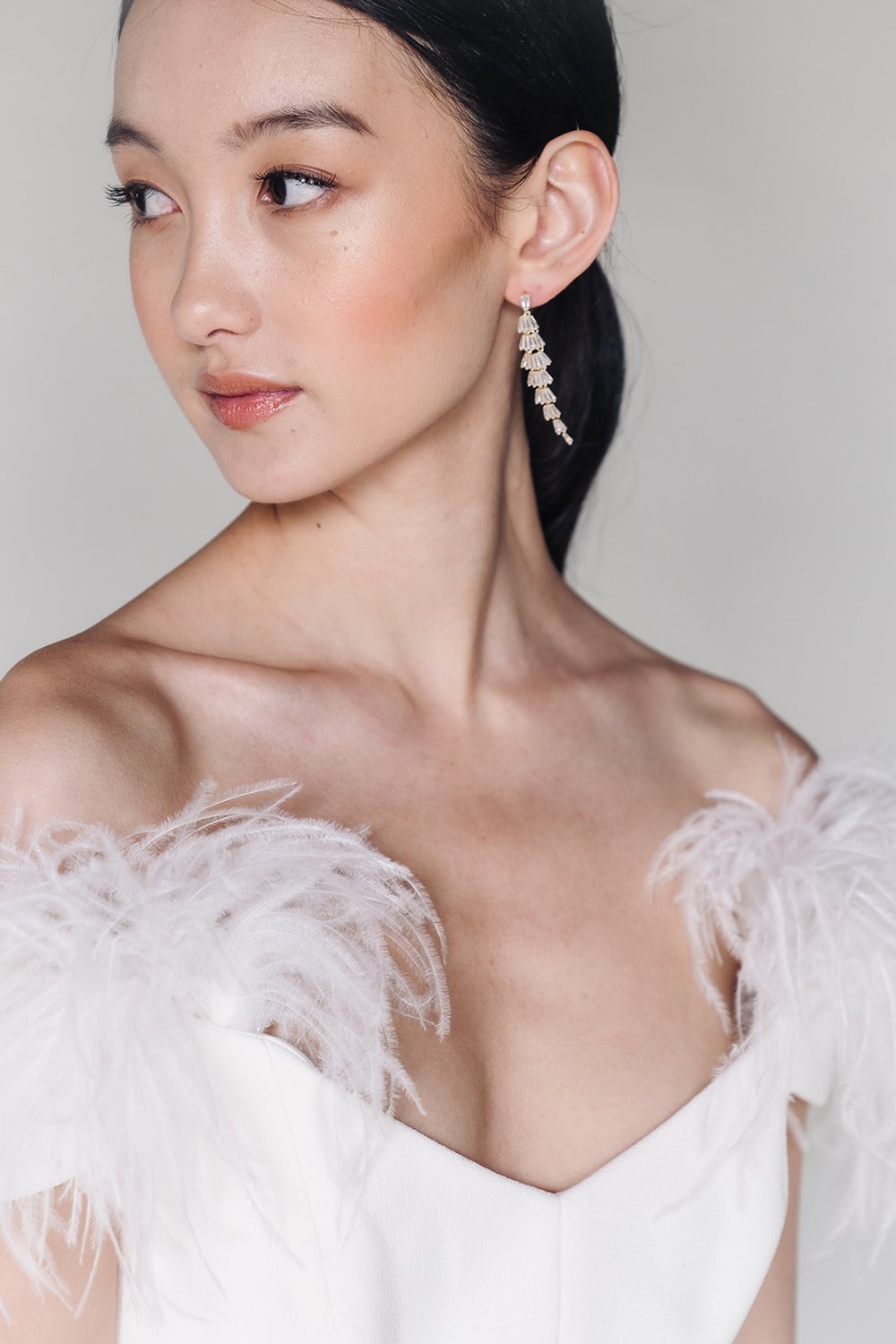 Selah | 18K Gold Crystal Chandelier Drop Bridal Earrings