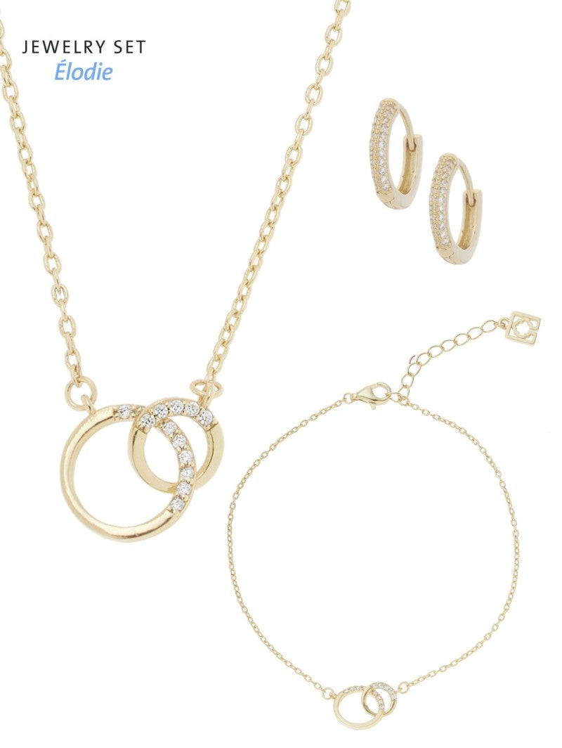 Élodie JS-001 bracelet, necklace & earrings set, Gold