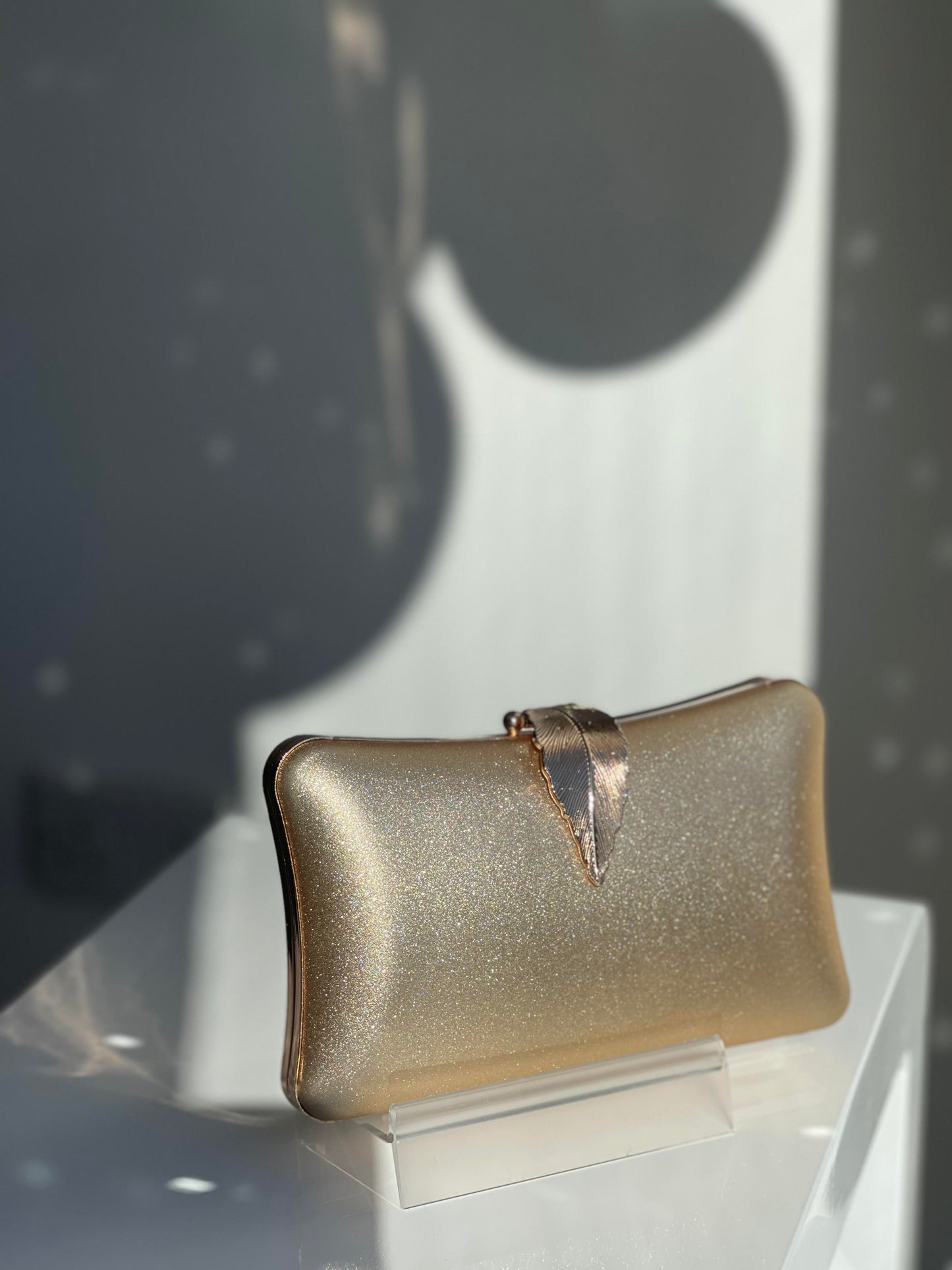 Gold Leaf Clasp Clutch Bag